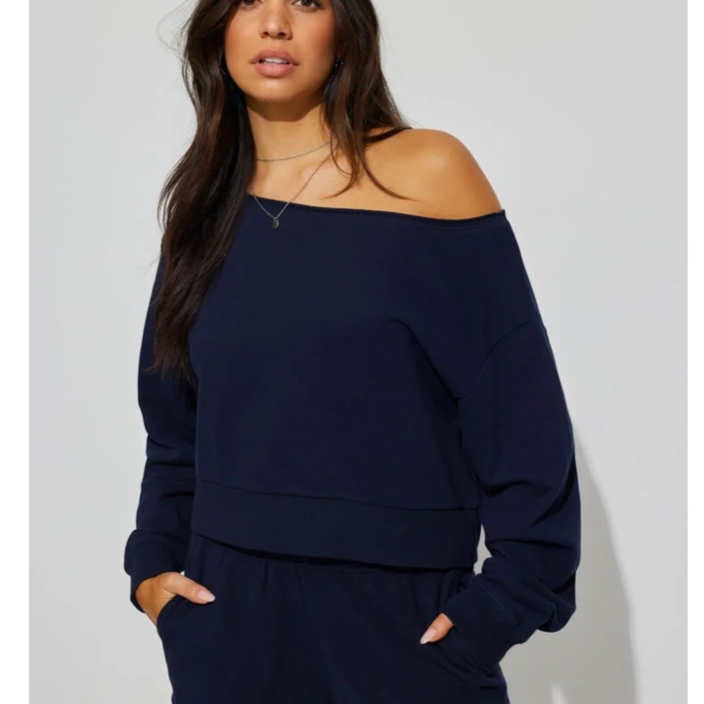 Garage SoftTerry Off Shoulder Sweatshirt Size M